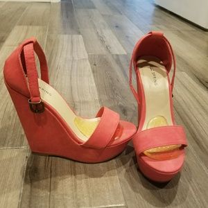 Coral Wedge Heels
